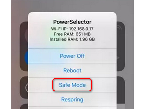 打开 iPhone 的安全模式