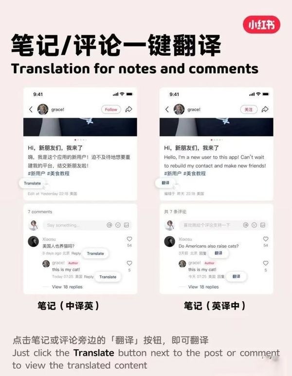 小红书一键翻译功能上线:跨语言交流更便捷